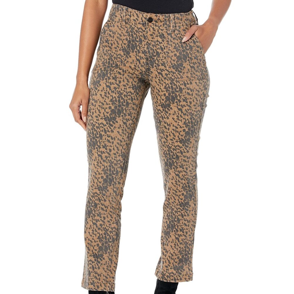 Paige Mayslie Straight Ankle Utility Manhattan‎ Cheetah Print Jeans Size 30